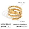 Women's Highend Stainless Steel Geometric Animal Style Electroplating Oildropping Zircon Ring