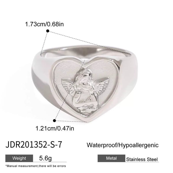 Women's Highend Stainless Steel Geometric Animal Style Electroplating Oildropping Zircon Ring