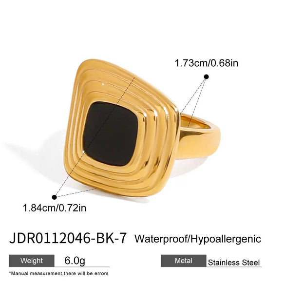 Women's Highend Stainless Steel Geometric Animal Style Electroplating Oildropping Zircon Ring