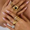 Women's Highend Stainless Steel Geometric Animal Style Electroplating Oildropping Zircon Ring