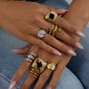 Women's Highend Stainless Steel Geometric Animal Style Electroplating Oildropping Zircon Ring