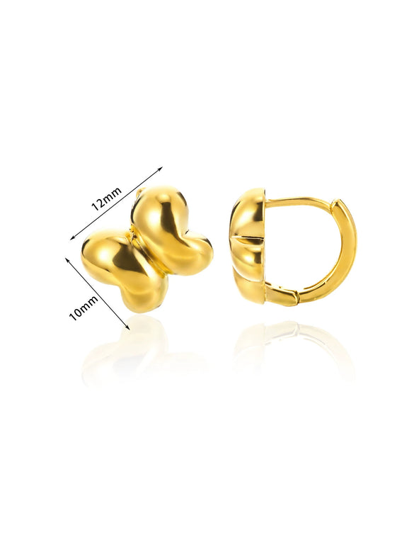 Women's Highend Stainless Steel Geometric Star Heart U Shape Electroplated Earrings Jewelry Ear Buckle