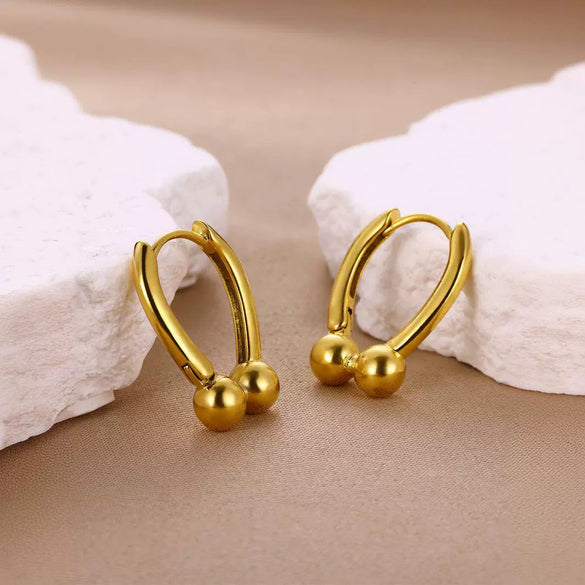 Women's Highend Stainless Steel Geometric Star Heart U Shape Electroplated Earrings Jewelry Ear Buckle