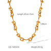 Women's Highend Stainless Steel Handmade Necklace With Geometric Pattern Goldplated Pvd Vacuum Plated Chain