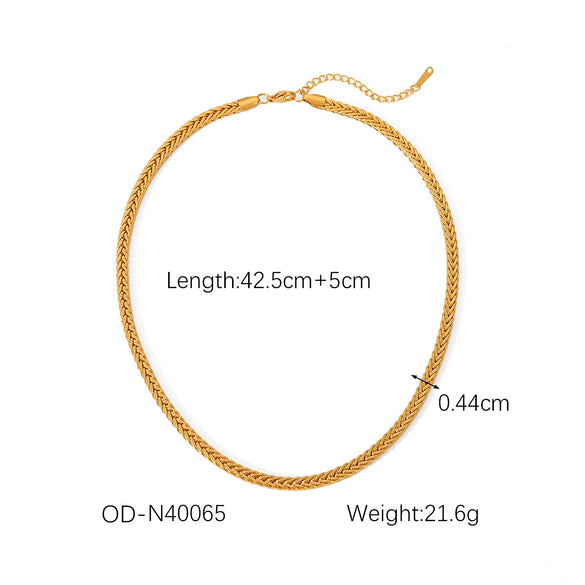 Women's Highend Stainless Steel Handmade Necklace With Geometric Pattern Goldplated Pvd Vacuum Plated Chain