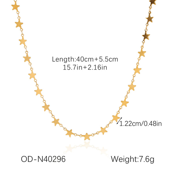 Women's Highend Stainless Steel Handmade Necklace With Geometric Pattern Goldplated Pvd Vacuum Plated Chain