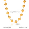 Women's Highend Stainless Steel Handmade Necklace With Geometric Pattern Goldplated Pvd Vacuum Plated Chain
