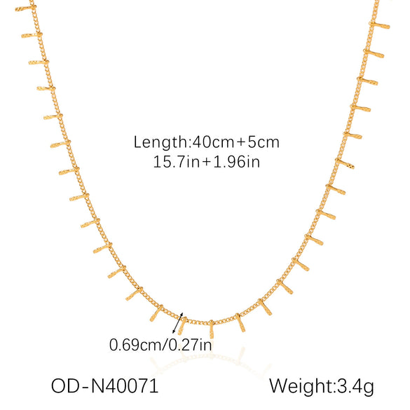 Women's Highend Stainless Steel Handmade Necklace With Geometric Pattern Goldplated Pvd Vacuum Plated Chain
