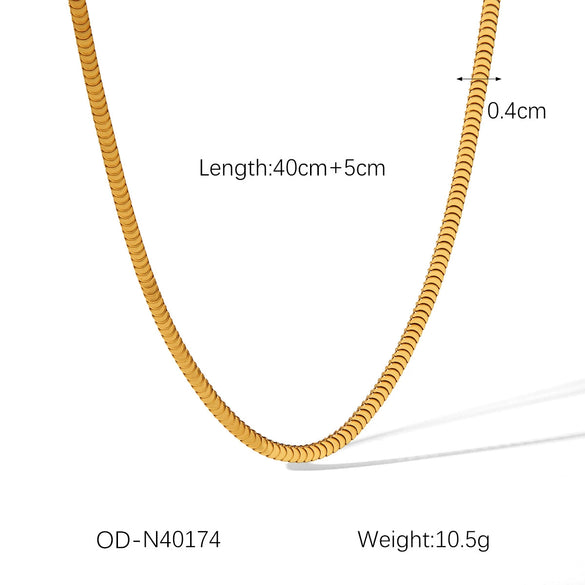Women's Highend Stainless Steel Handmade Necklace With Geometric Pattern Goldplated Pvd Vacuum Plated Chain