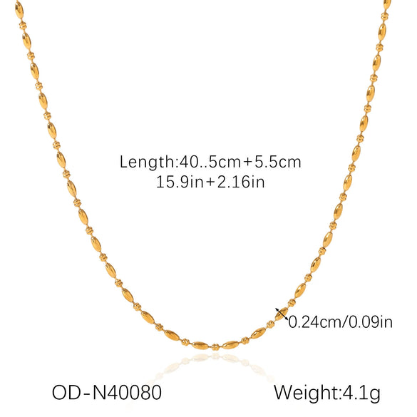 Women's Highend Stainless Steel Handmade Necklace With Geometric Pattern Goldplated Pvd Vacuum Plated Chain