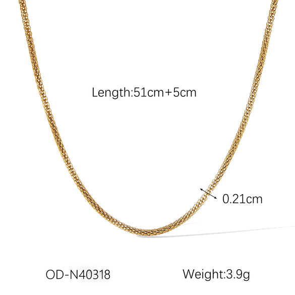 Women's Highend Stainless Steel Handmade Necklace With Geometric Pattern Goldplated Pvd Vacuum Plated Chain