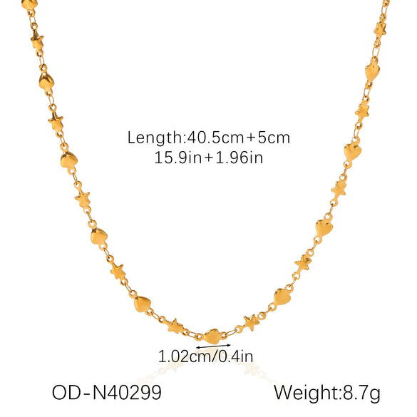 Women's Highend Stainless Steel Handmade Necklace With Geometric Pattern Goldplated Pvd Vacuum Plated Chain