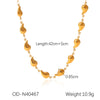 Women's Highend Stainless Steel Handmade Necklace With Geometric Pattern Goldplated Pvd Vacuum Plated Chain