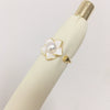 Women's Highgloss Natural Freshwater Pearl Ring Copper 18K Goldfilled Broken Shell Rotating Windmill Open Round