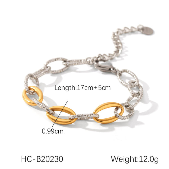 Women's Highgrade Stainless Steel Cuban Chain Bracelet With Geometric And Water Drop Pattern Inlaid Zircon