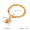 Women's Highgrade Stainless Steel Cuban Chain Bracelet With Geometric And Water Drop Pattern Inlaid Zircon