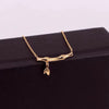 Women's Highrise Bamboo Ball Chain Titanium Steel Bracelet With Gold Inlaid Geometric Design