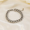 Women's Hip Hop Fashion Stainless Steel Geometric Cuban Chain Bracelet With Electroplating