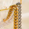 Women's Hip Hop Fashion Stainless Steel Geometric Cuban Chain Bracelet With Electroplating