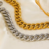 Women's Hip Hop Fashion Stainless Steel Geometric Cuban Chain Bracelet With Electroplating