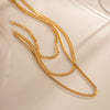Women's Hip Hop Punk Stainless Steel And Titanium Steel Necklaces With Geometric Style Snake Bone Figaro Box Chains And Electroplating Treatment