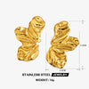Women’s Hip Hop Stainless Steel Irregular Earrings And Ring Set With 18K Gold Electroplated Finish