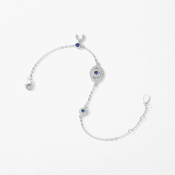 Women's Hip Hop Style S925 Sterling Silver U Shape Bracelet With Diamond Treatment