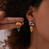 Women's Hip Hop Trendy Titanium Steel 18K Gold Plated Geometric Devil's Eye Tassel Earrings With Electroplating
