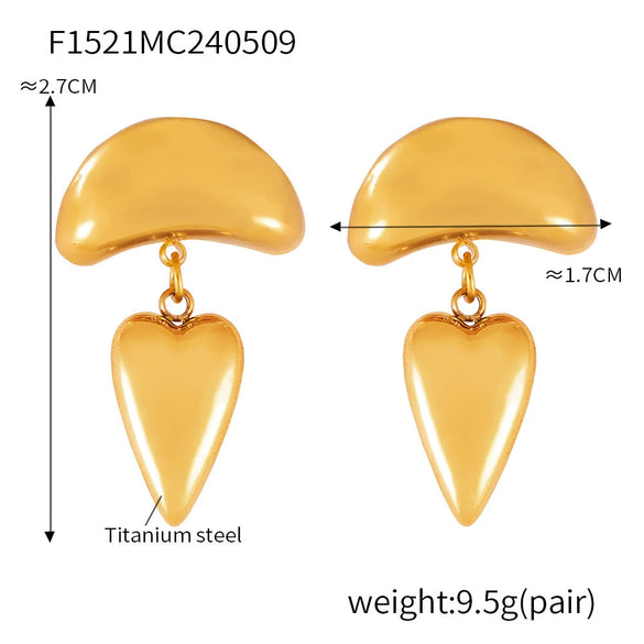 Women's Hip Hop Trendy Titanium Steel 18K Gold Plated Geometric Devil's Eye Tassel Earrings With Electroplating