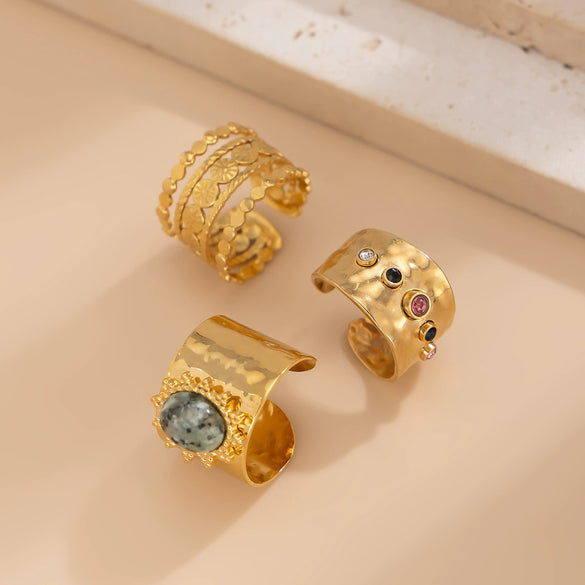 Women's Hiphop Alloy Geometric Ring Set With Electroplating