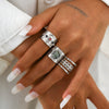 Women's Hiphop Alloy Geometric Ring Set With Electroplating