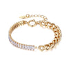 Women's Hiphop Alloy Geometric Ringlink Bracelet With Microinlay Style