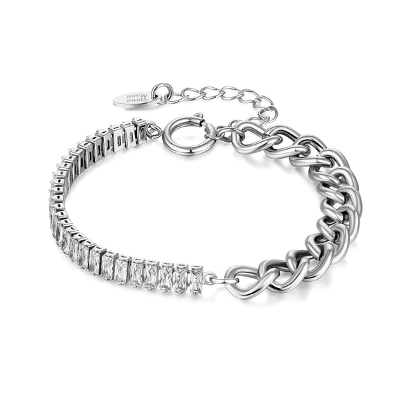 Women's Hiphop Alloy Geometric Ringlink Bracelet With Microinlay Style