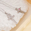 Women's Hiphop Light Luxury Style Copper Inlaid Zircon Heart Shape Pendant O Word Chain Electroplated Clavicle Necklace