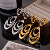 Women's Hiphop Style Geometric Line Winding Exaggerated 316L Stainless Steel Goldplated Earrings