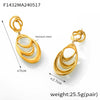 Women's Hiphop Style Geometric Line Winding Exaggerated 316L Stainless Steel Goldplated Earrings
