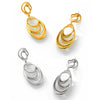 Women's Hiphop Style Geometric Line Winding Exaggerated 316L Stainless Steel Goldplated Earrings