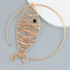 Women's Hiphop Trend Alloy Fishshaped Pendant Necklace With Electroplating And Geometric Styling