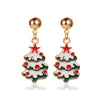 Women's Holiday Cartoon Earrings With Christmas Tree Snowflake Pumpkin And Rainbow Motifs Electroplated Zinc Alloy Celebration Jewelry