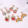 Women's Holiday Cartoon Earrings With Christmas Tree Snowflake Pumpkin And Rainbow Motifs Electroplated Zinc Alloy Celebration Jewelry