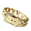 Women's Hollow Alloy Bracelet With Transparent Rhinestone Geometric Design And High Grade Electroplated Finish
