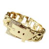 Women's Hollow Alloy Bracelet With Transparent Rhinestone Geometric Design And High Grade Electroplated Finish