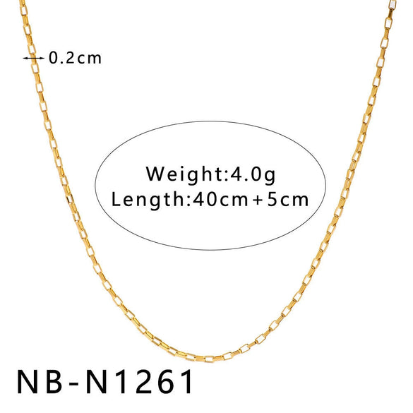 Women's Hollow Ball Chain Multilayer Summer Clavicle Chain Stainless Steel Necklace With Leaf Rhombus Star Geometric Pattern Furnace Vacuum Plating 18K