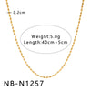 Women's Hollow Ball Chain Multilayer Summer Clavicle Chain Stainless Steel Necklace With Leaf Rhombus Star Geometric Pattern Furnace Vacuum Plating 18K