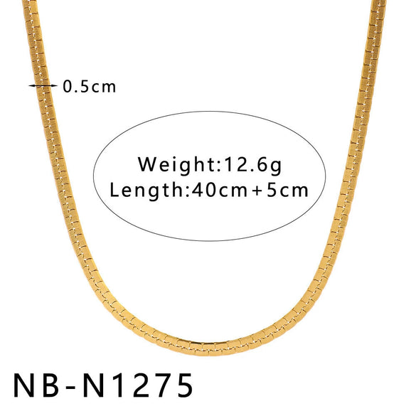 Women's Hollow Ball Chain Multilayer Summer Clavicle Chain Stainless Steel Necklace With Leaf Rhombus Star Geometric Pattern Furnace Vacuum Plating 18K