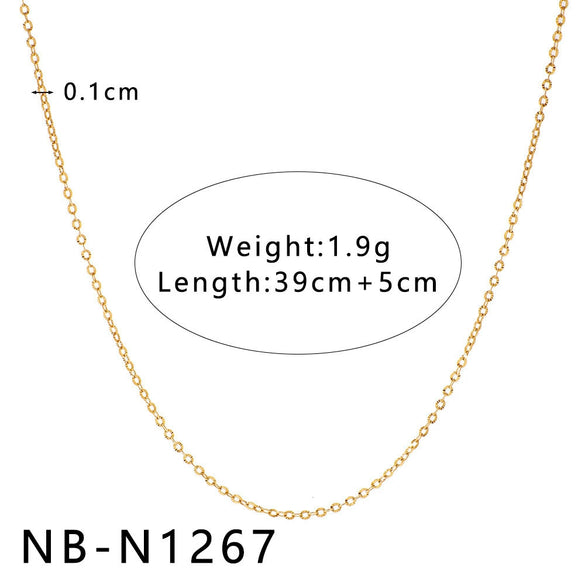 Women's Hollow Ball Chain Multilayer Summer Clavicle Chain Stainless Steel Necklace With Leaf Rhombus Star Geometric Pattern Furnace Vacuum Plating 18K