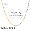 Women's Hollow Ball Chain Multilayer Summer Clavicle Chain Stainless Steel Necklace With Leaf Rhombus Star Geometric Pattern Furnace Vacuum Plating 18K