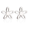 Women's Hollow Flower Cartilage Stud Earrings Electroplated Stainless Steel Floral Ear Piercing Jewelry