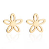 Women's Hollow Flower Cartilage Stud Earrings Electroplated Stainless Steel Floral Ear Piercing Jewelry
