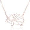 Women's Hollow Geometric Origami Animal Pendant Necklace In Stainless Steel With Electroplated Finish